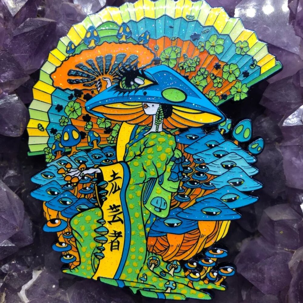 New Age Original Artwork - Pins - Banzai Dancer Geisha Girl